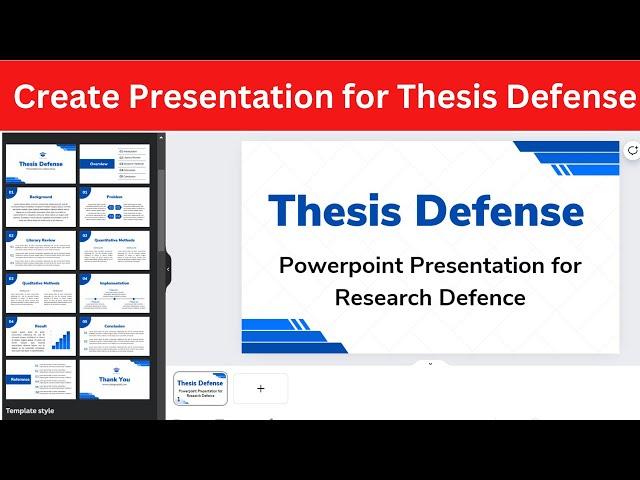 Create Presentation For Research Defense |how to make presentation for thesis defense | Step by step