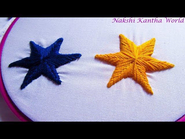 Hand  star embroidery new video tutorial