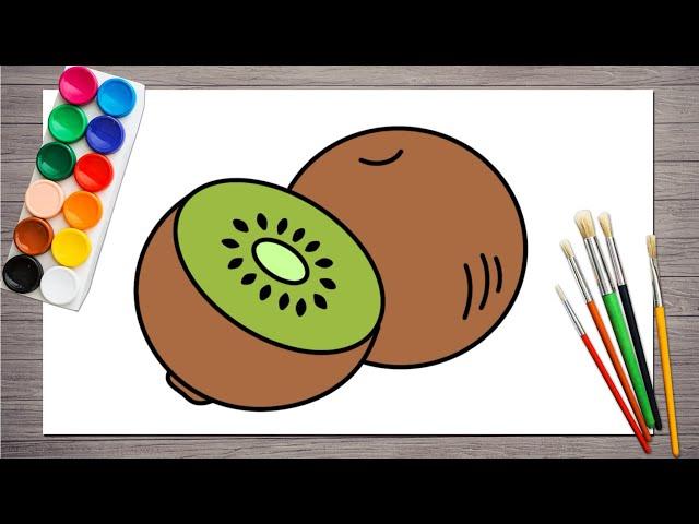 How to Draw Kiwi | Kiwi Drawing Tutorial | Kiwi Drawing | Fruit Drawing