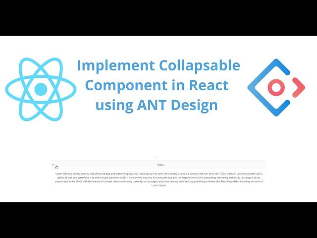 Build a Collapsible Component in React JS using ANT Design