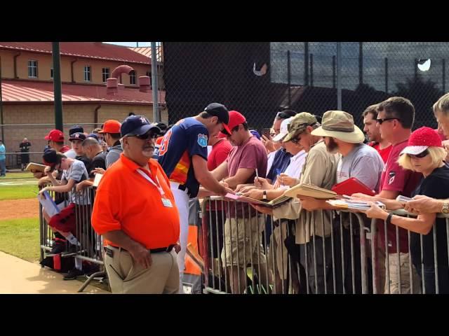 Doug fister signing autographs Astros spring training 2016