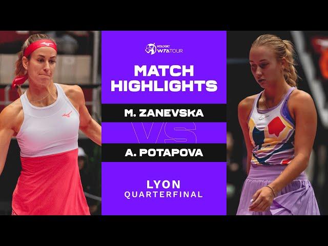 Maryna Zanevska vs. Anastasia Potapova | 2023 Lyon Quarterfinal | WTA Match Highlights