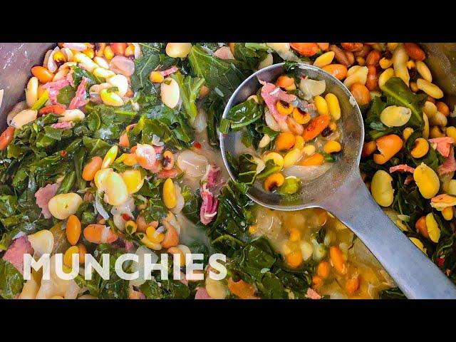 How To Make Beans, Greens, and Hot Water Cornbread | Quarantine Cooking