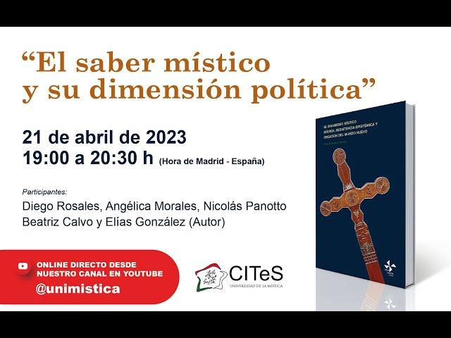 Presentación de libro "El saber místico y su dimensión política", Elías González (Autor) - CITeS