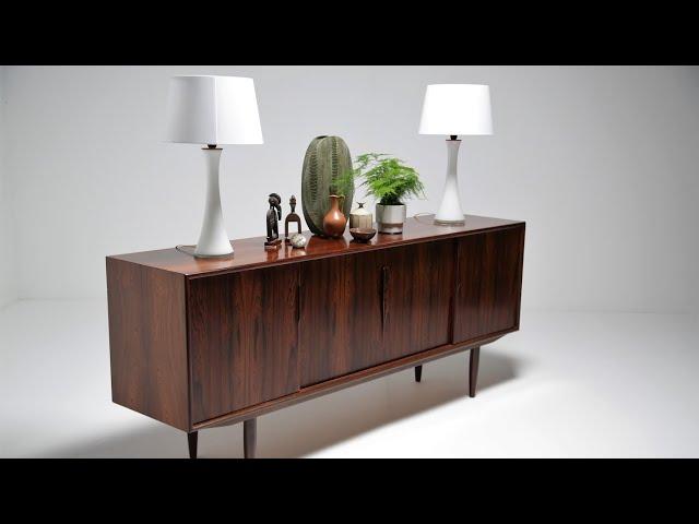 Showreel video of our Rosewood Sideboard by Gunni Omann for Omann Jun Møbelfabrik, Denmark, 1960s.