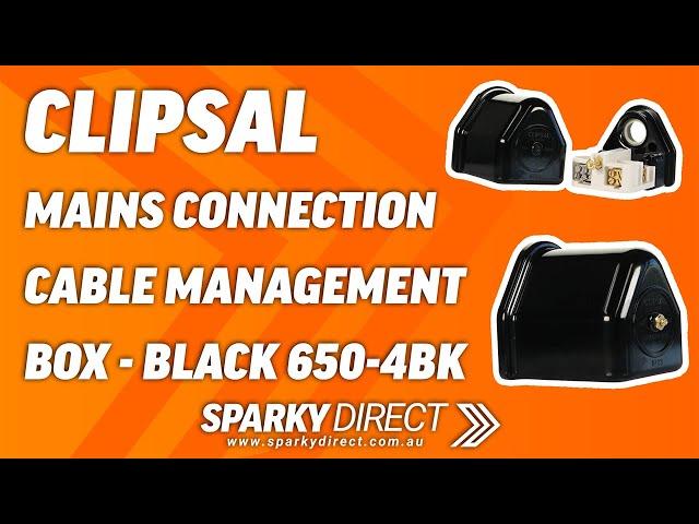 CLIPSAL 650-4BK | Mains Connection Cable Management Box | Black