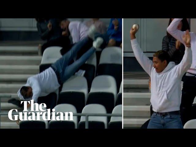 'What a grab!': Fan takes spectacular diving catch at the Hundred