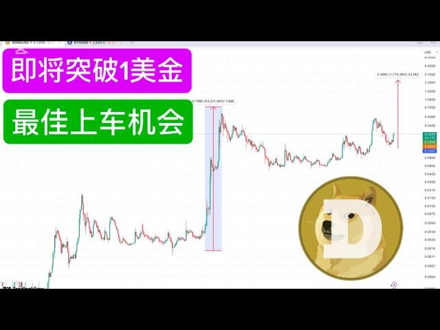 DOGE 2025年大牛市目标价预测：最佳上车机会！狗狗币第二波马上爆发，提前埋伏！目标1美金。2017年涨了196倍，2021年涨了665倍，抓住2025大牛市，实现财富自由，全靠狗狗币！