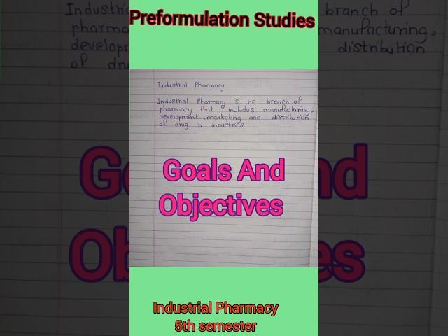 Industrial Pharmacy #goals #objective #shorts #industrialpharmacy #shorts #trendingshorts