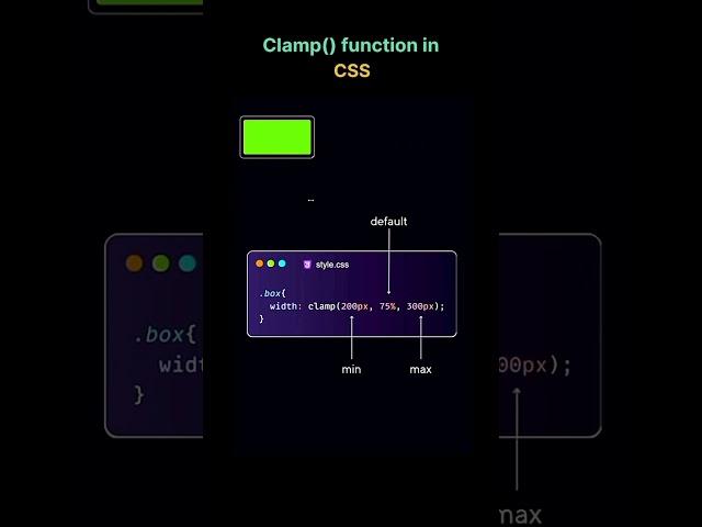 Clamp Function in CSS for responsive design #shorts #html5 #coding #css
