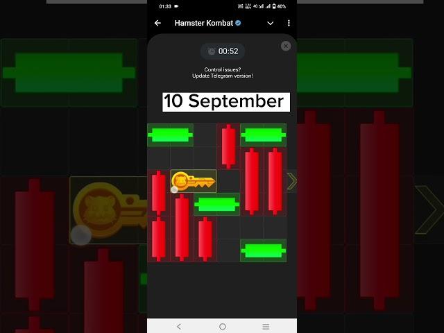 Key 52! 10 September how to solve mini game PUZZLE in hamster Kombat (100%) !!10 September mini game