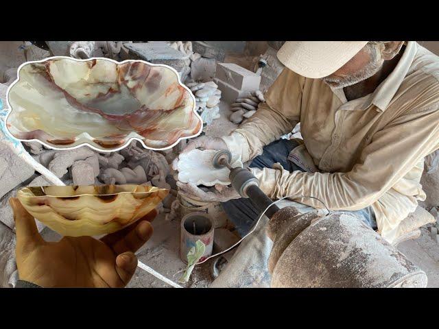 How to make Onyx Marble Bowl || Making Onyx Marble Stone Bowl