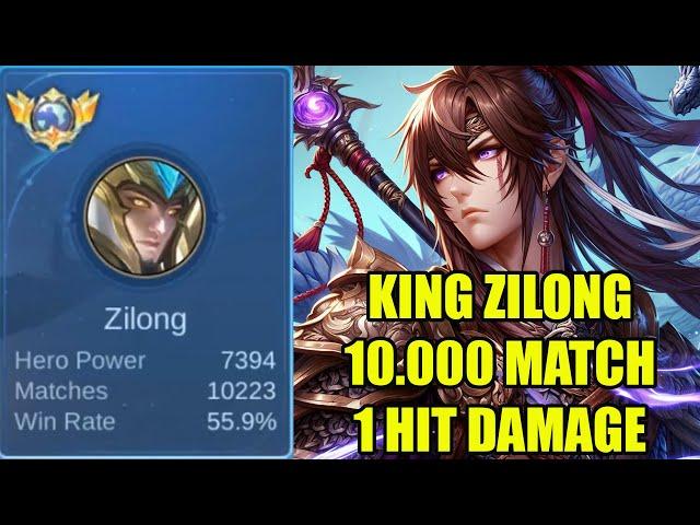 RAJA ZILONG 10.000 MATCH NGAJARIN CARA 1 HIT MAIN ZILONG -  TOP GLOBAL ZILONG MOBILE LEGENDS