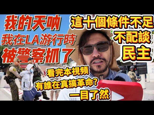 【周末我參與LA遊行時被警察抓了】多次參與遊行後總結的經驗：沒有視頻中的十項能力，真的沒資格談民主，不配搞革命，這輩子只能當鍵盤俠和坐順風車佔便宜