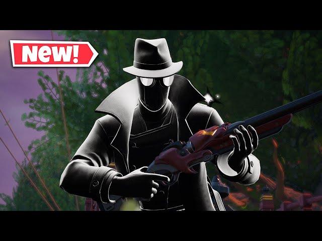 NEW SPIDER-MAN NOIR Skin Gameplay In Fortnite! (Across The Spider-Verse)