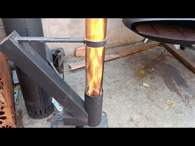 Yard Warm Wood Pellet Heater | Timber Rocket Stove