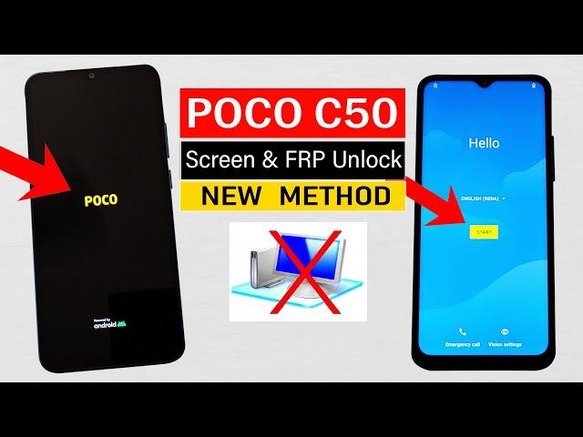 POCO C50  :- Hard Reset/FRP Bypass - Without Computer (100% Working)