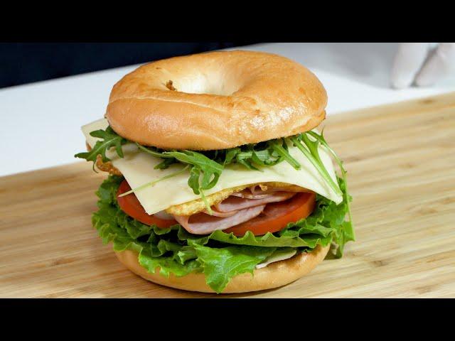 Quick & Easy Breakfast Bagel Sandwich! Nothing is easier than this!