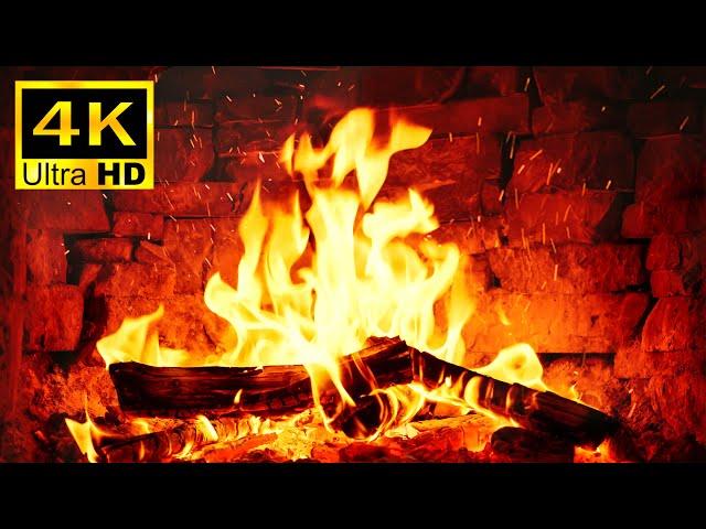 4K Fireplace Burns Directly for 12 Hours – Relaxing Fireplace Atmosphere & Crackling Sound Firewood