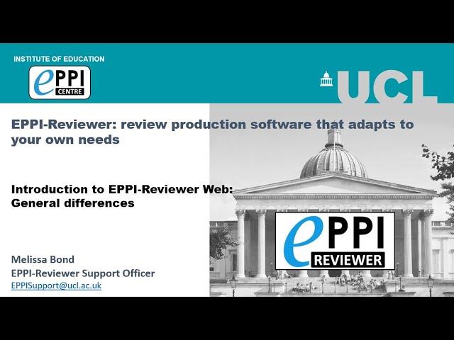 Introduction to EPPI-Reviewer Web - General Differences