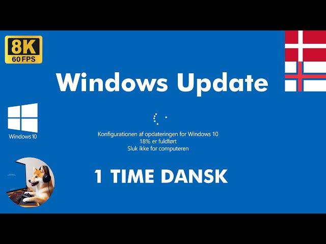 Dansk Windows 10 Update Screen ind ved 8K 60 FPS ️ 1 times loop. Fake screen prank 2025