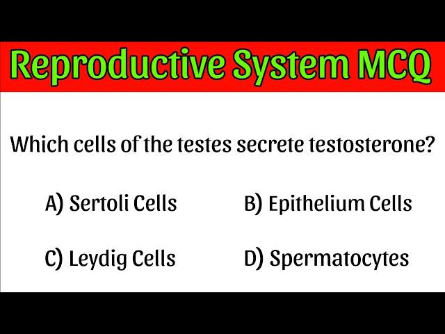 Reproductive System MCQ | human reproduction | NEET MCQ Biology 2024 | Neet 2024 |