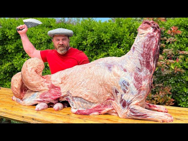 The ancient Azerbaijani Dish was cooked for 12 Hours from Lamb! Cutting and Cooking Meat