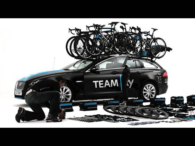 Team SKY, Jaguar XF Sportbrake loading up for the Tour de France