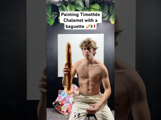 I painted Timothée Chalamet with a baguette  #timotheechalamet  #art #paint #france #portrait