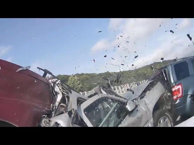 Dramatic car crash caught on camera