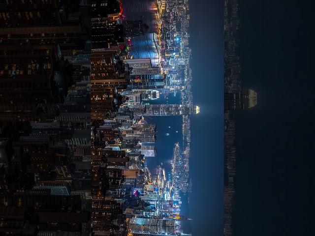 World famous city Hong Kong's stunning night view