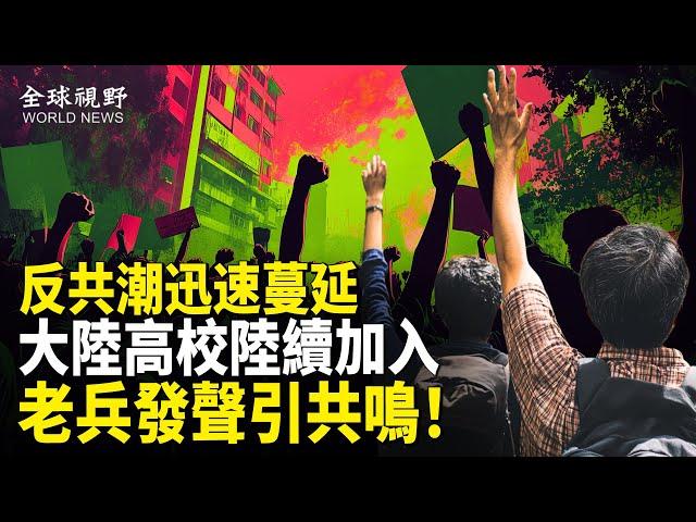 大陸爆發反共潮！高校接連加入抗爭隊伍 老兵發聲滅貪官 網絡一呼百應 中共高層慌了【全球視野】