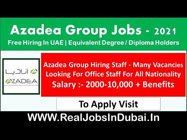 Azadea Group Jobs In Dubai UAE