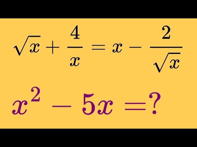 Solving A Radical Equation Without Solving It 