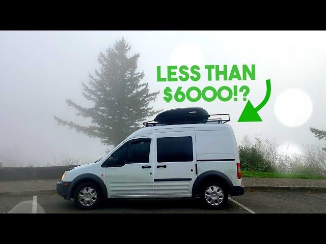 Awesome Budget DIY Camper Van Tour! (Ford Transit Connect)