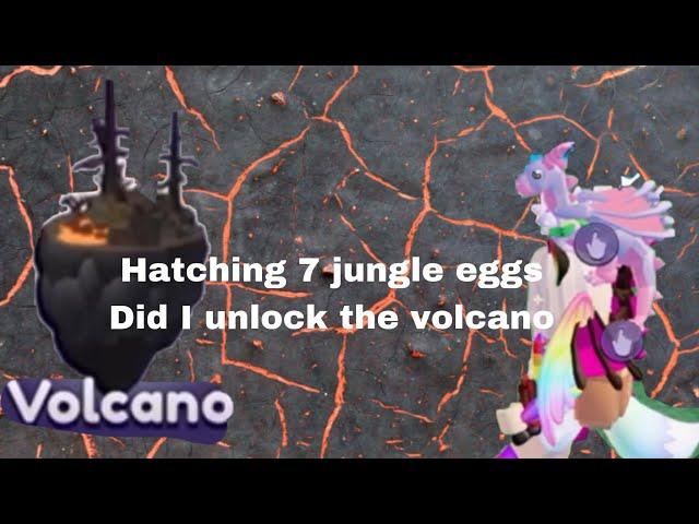 Hatching 7 jungle eggs in (Roblox dragon adventures ) did I finally unlock the volcano