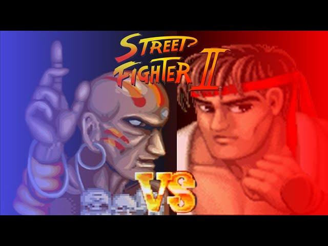 Dhalsim VS Ryu - Street Fighter 2 - "Ryu Theme" -  Multiplayer Gameplay