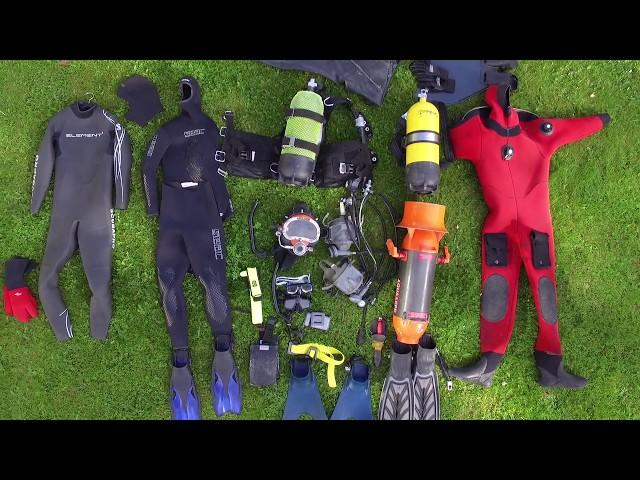 All my diving equipment for scuba diving and free diving