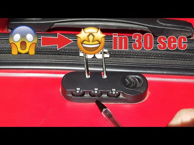 How to open a suitcase lock without code in 30 sec.? (3 dial combo lock reset)