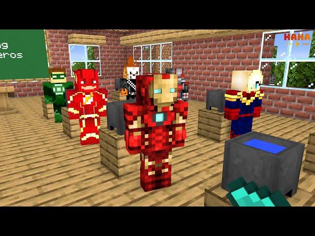 Tank Shoot + Fishing + Brewing Super Heroes (Minecraft Animation)