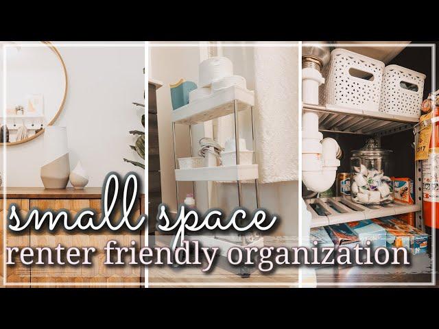 SMALL SPACE ORGANIZATION ON A BUDGET 2021 / RENTER FRIENDLY KITCHEN ORGANIZATION HACKS & IDEAS