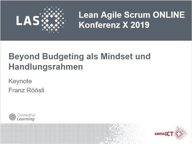 Franz Röösli: Beyond Budgeting als Mindset und Handlungsrahmen