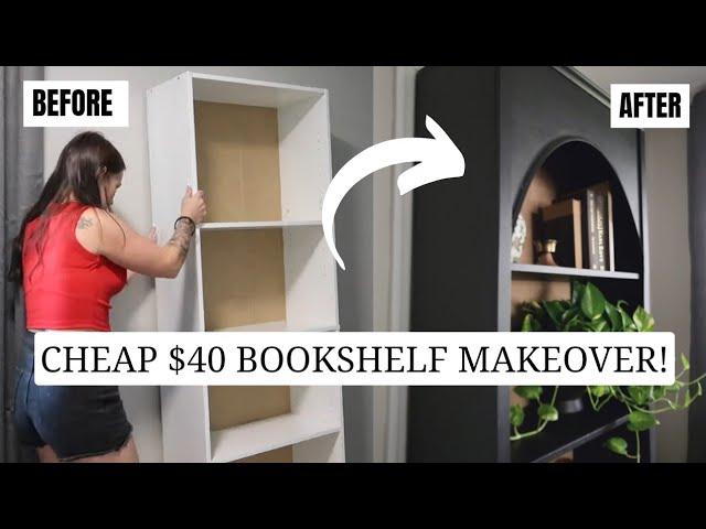 Diy furniture flip on a budget! Turning a basic bookshelf into something beautiful!