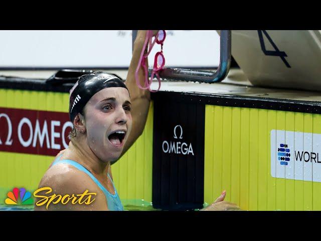 WORLD RECORD AGAIN! Regan Smith breaks her own 100m back WR for gold in Singapore | NBC Sports