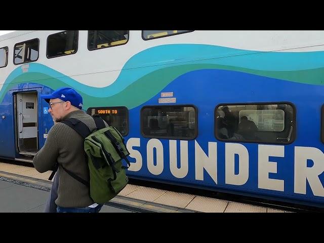 SOUNDER TRAIN ASMR SEATTLE TO LAKEWOOD I SOUTHBOUND TRAIN SPOTTING  I @MALLUSEATTLE   MARCH 2023