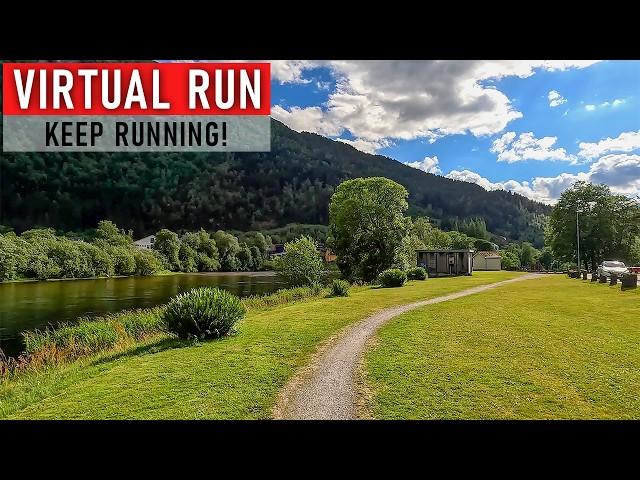 Virtual Run | Gravel Along The River in the Park