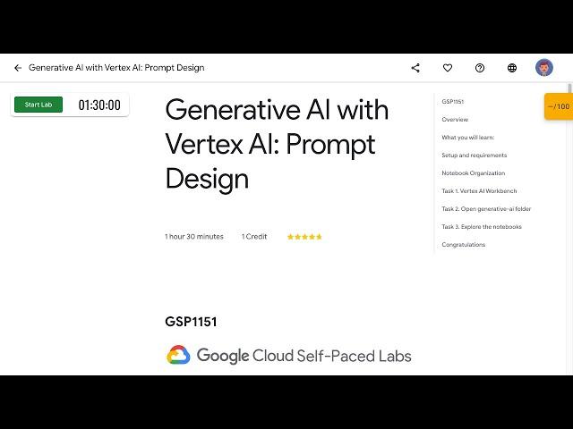 Generative AI with Vertex AI Prompt Design GSP1151