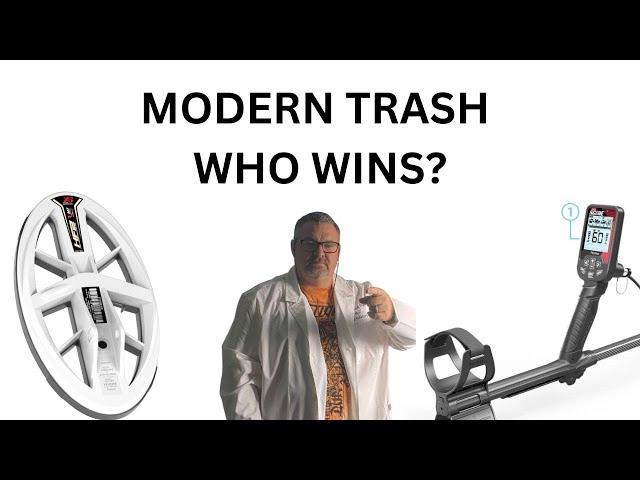 XP DEUS II HF2 COIL VS NOKTA TRIPLE SCORE LG 24 COIL MODERN TRASH