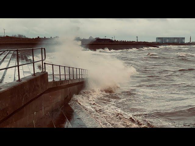 Storm Darragh - Cleethorpes sea front Sunday morning