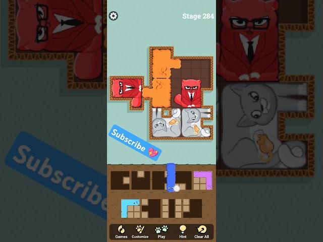PUZZLE CATS || stage 284 #cartoon #cat #cute #sad #miaw #gaming #shortvideo